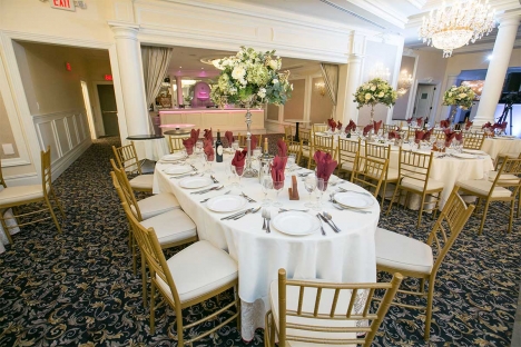 Elegant New Jersey Wedding Reception Venue With Bar Tables