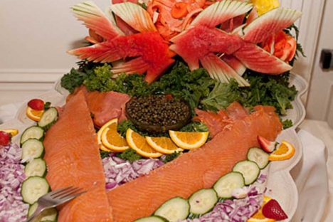 Fresh Salmon Seafood Platter Catering Station