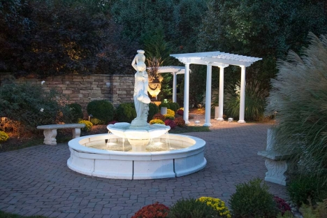 Outdoor Wedding Ceremony Garden Fountain