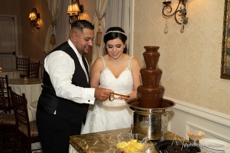 Bride Groom Chocolate Fountain Cocktail Hour