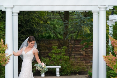 Bride In Outdoor Wedding Garden Stirling Nj