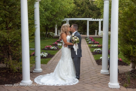 Bride Kissing Groom Outdoor Wedding Venue Stirling Nj