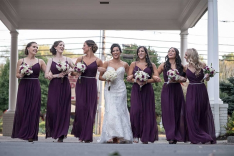 Bride With Bridesmaids New Jersey Wedding Venue