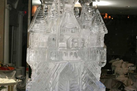 Castle Ice Sculpture Wedding Reception
