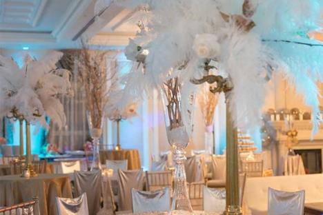 Elegant Festive Wedding Reception Venue Decorations