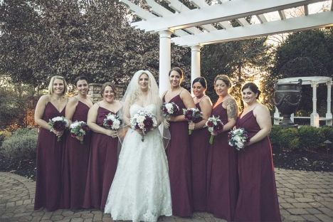 Elegant Outdoor Wedding Ceremony Garden Bride Bridesmaids