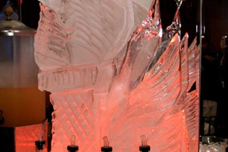 Ice Sculpture With Cocktails Shots