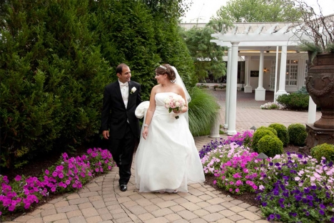 Romantic Garden Stroll Bride Groom