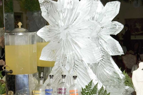 Tropical Ice Sculpture Corporate Meeting Bar Cocktails